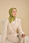 Twill Silk Scarf Leaf Rhythm Green Mustard 90X90 - 4