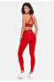 Women's Sports Bra with Cross Back Adjustable Straps and Support - Red - 7