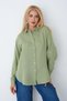 Women's Cotton Fabric Epaulet Sleeve Detailed Oversize Muslin Shirt - 2