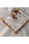 Handmade Needlework Writing, Scarf, Yemeni, Mevlit Cover, Head Cover, 4 Sides Embroidered, 100% Cotton, 100*100cm - 2
