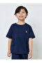 Boys Navy Blue Embossed Detail T-Shirt And Shorts Set - 2