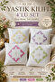 Handcrafted Zippered Set of 4 Small Pillow Covers with Embroidery Detail Decorative Sofa Pillow Covers