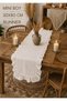 Cotton Linen Ruffled Runner, Beige Color, Decorative Bohemian Style 30X80 cm - 2