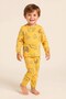Boy's Cotton Crew Neck Animal Figures Printed Long Sleeve Pajama Set 9657 Yellow Yellow - 3