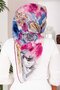 Vintage Rose Patterned Scarf Series Fuchsia - 3