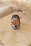 Plated Large Agate Stone Adjustable Ring - 4