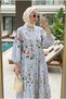 Women's Wild Flower Patterned Hijab Dress - 3