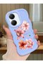 Poco X7 Pro Compatible Case Camera Protector Blue Silicone Couple Phone Case Floral Pattern