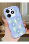 Tecno Spark 10 Pro Compatible Case Camera Protector Blue Silicone Couple Phone Case Floral Pattern