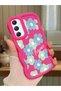 Samsung Galaxy A34 5g Compatible Case Camera Protector Red Silicone Couple Phone Case Floral Pattern