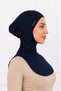 White Ninja Bonnet with Neck Collar Lycra Sports Bonnet Women's Practical Hijab Headscarf - Deniz Havuz - 2