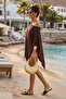 Women's Cotton Lightweight Transparent Asymmetrical Cut Long Poncho Cape - 5