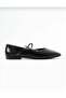 Luna Black Women's Lace-Up Square Toe Ballerinas - 5