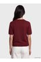 Vizyon New Season Burgundy Crew Neck Women's Knitwear Cardigan - 4