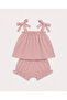 Ruffle Legged Dusty Rose Baby 2-Piece Set with Tie Strap - 2