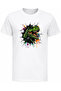 Broken Wall Effect Dinosaur Printed Children's T-Shirt
