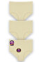 Laser Cut High Waist Lightly Gathering Effective Panties 3-Pack W-2855
