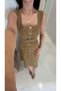Terra Camel Soft Denim Belted Dress - 2