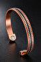 100% Pure Copper Magnetic Men's Bracelet with Double Row Germanium Detail, Adjustable