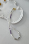 Certified Crown Chakra Natural Stone Necklace Bracelet Set (Moonstone, Crystal Quartz, Amethyst, Hawlite, Seleneite, Labradorite) - 3