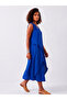 Cobalt Blue 3-Piece Viscose Women's Dress with Pockets - 4