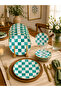 Bella Turquoise Gold Gilded 24 Piece Glass Tea Set for 6 People