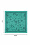 42X42 cm Floral Patterned Square Scarf |   Turquoise Color Soft Textured Women's Neck Scarf - 4