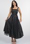 Women's Summer Black Luxe Edit Polka Dot Patterned Satin Belt Detailed Dress 50422 - 4