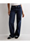 Navy Blue Low Waist Wide Leg Jeans