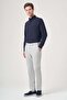 Gray Side Pocket Slim Fit Stretchy Chino Trousers 1003260154