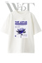 Lotus Design Printed Unisex White Oversize T-Shirt