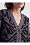 Lcw Grace Black V-Neck Patterned Women's Knitwear Cardigan - 3
