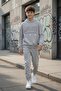 Gray Boy's Hooded Jogger Tracksuit 2 Thread Track Suit 24612 - 4