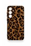 Samsung S24Fe Compatible Dark Leopard Leather Patterned Silicone Case - 3