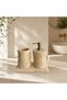 Travertine Marble Polished and Aged Metal Bathroom Set with Metal Apparatus, 3-Piece Bathroom Set, Travertine Marble Bathroom Set