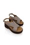 Women's Suede Wedge Heel Cross-Strapped Comfortable Orthopedic Sole Sandals - 7