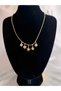 Women's Steel Sea Theme Hanging Charm Necklace |   Gold Color Necklace with Starfish, Heart and Fish Details - 2