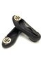 Genuine Leather Ballet Flats with Metal Buckle - 3