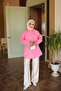 Pink Windbreaker Detailed Waist Tie Shirt - 3