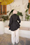 Black Layered Shirt with String Ties - 4