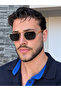 Sion Men's Square Rectangular Eşref Single Sunglasses, Uv400 Protection, Retro Vintage Design, Stylish Premium Eyewear
