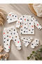 5 Piece Heart Patterned Baby Girl Newborn Hospital Discharge Set 100% Cotton - 3