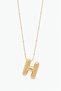 Women's Steel Curved Balloon Letter Figured Ball Chain Letter Necklace