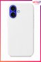White Liquid Inside Velvet Matte Silicone Case for iPhone 16 Plus