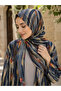 Printed double layer chiffon Abaya&Hijab - 2