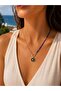 Navy Blue Compass Medallion Women's Necklace - 3