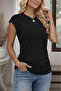 Women's short sleeve crew neck iskon blouse with side ruching - 2