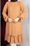 Bürümcük Fabric Skirt Gathered Tunic 0903-02 Light Brown - 4