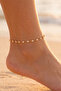 Zircon Stone Row Square Model Gold Color Anklet - 2