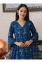 Blue Viscose Kameez Salwar & Dupatta - VRN1008-Blue-Size-L-40-Inches